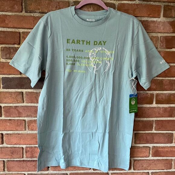 Columbia Earth Day 2020 50 Years Tee Aqua Large - Picture 1 of 7